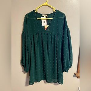 Green Swiss Dot Dress